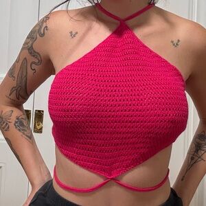 Women's Pink Halter Top